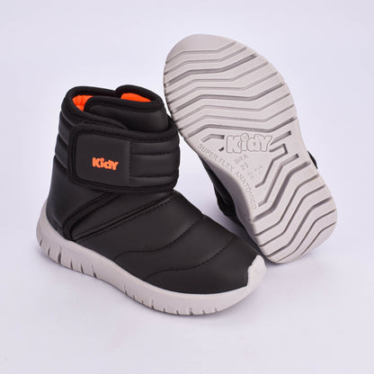 Tênis Menino Infantil Kidy Ultra Flex Preto e Laranja Neon