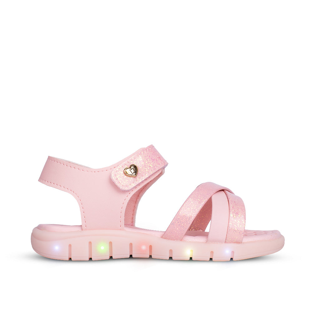 Sandália Infantil Menina Kidy Wave Light Nude com Luz