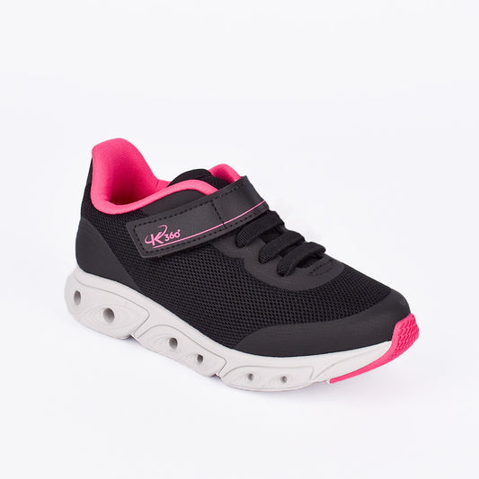 Tênis Infantil Kidy K360 Energy Impulso Preto e Pink