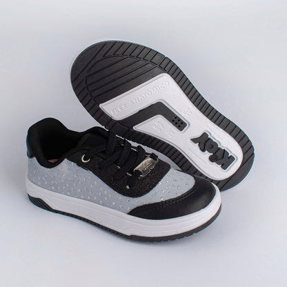 Tênis Menina Kidy Happy Jeans e Preto