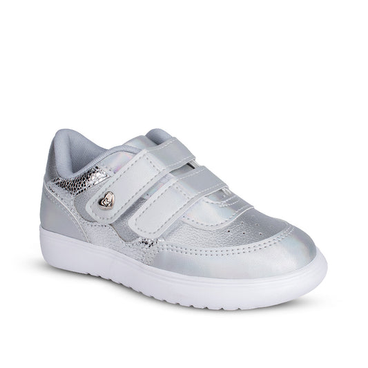 Tênis Infantil Meninas Prata Kidy Soft Casual Brilho e Conforto