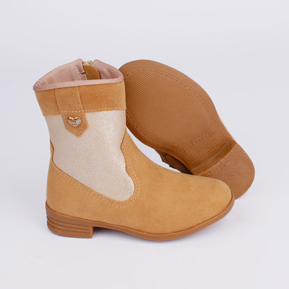 Bota Infantil Menina Montaria Kidy Baby Cano Médio Caramelo