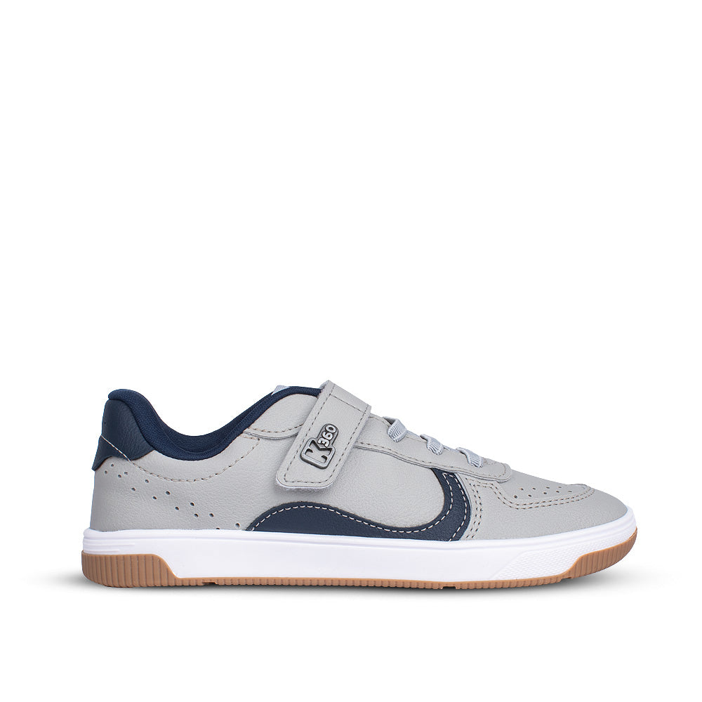 Tênis Infantil Menino Kidy K-360 Casual Conforto Gelo/Cinza/Marinho Macio