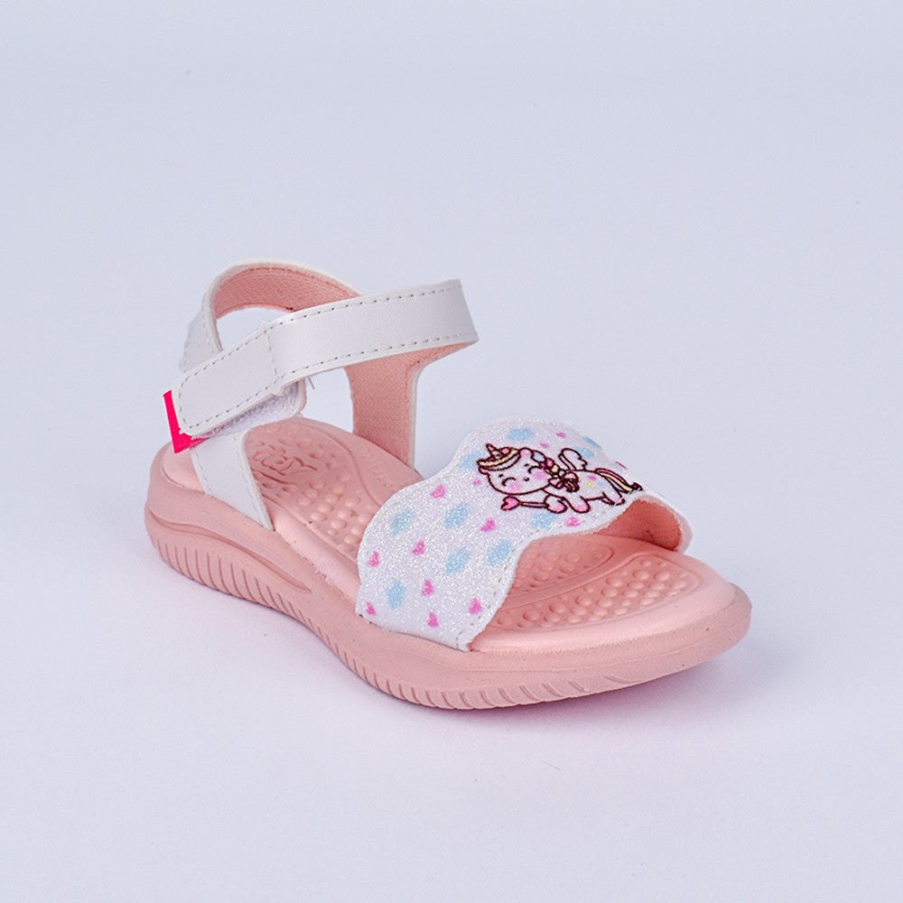 Sandália Papete Infantil Kidy Fly Unicórnio com Pulseira Branca