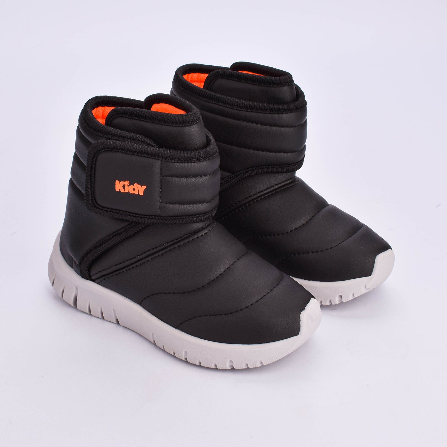 Tênis Menino Infantil Kidy Ultra Flex Preto e Laranja Neon