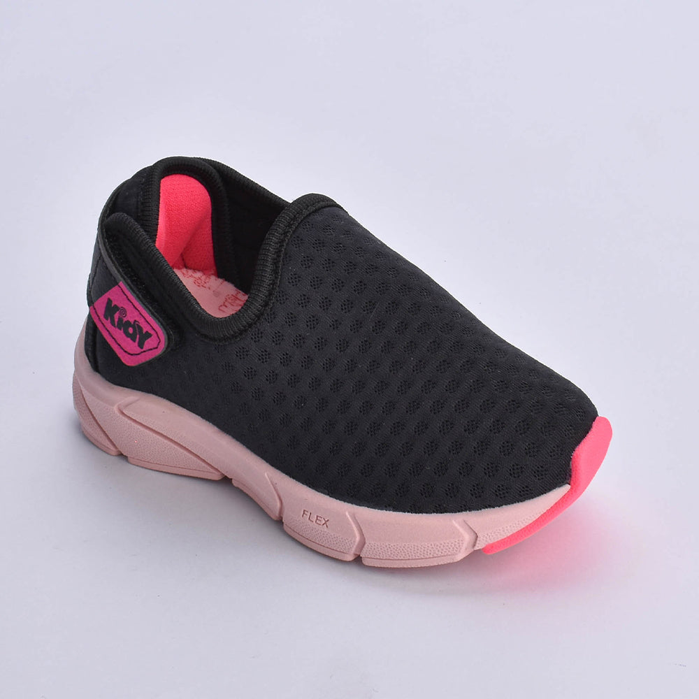 TÊNIS INFANTIL MENINA KIDY ENERGY BABY RESPITEC PRETO/PINK NEON