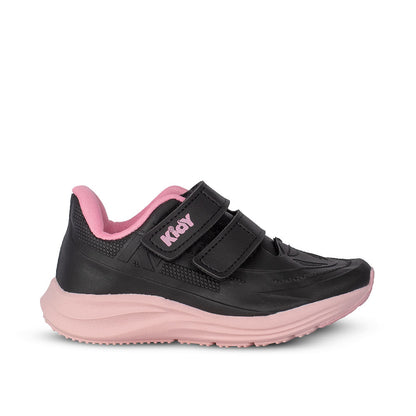 Tênis Kidy Super Conforto Respitec Preto e Rosa Chiclete