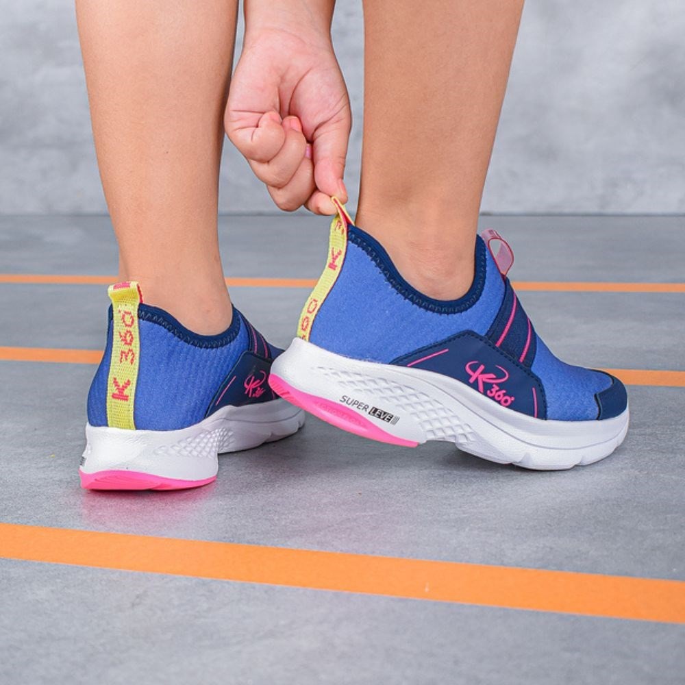 TENIS K-360 SUPER LEVE AZUL NIKE/PINK NEON Kidy