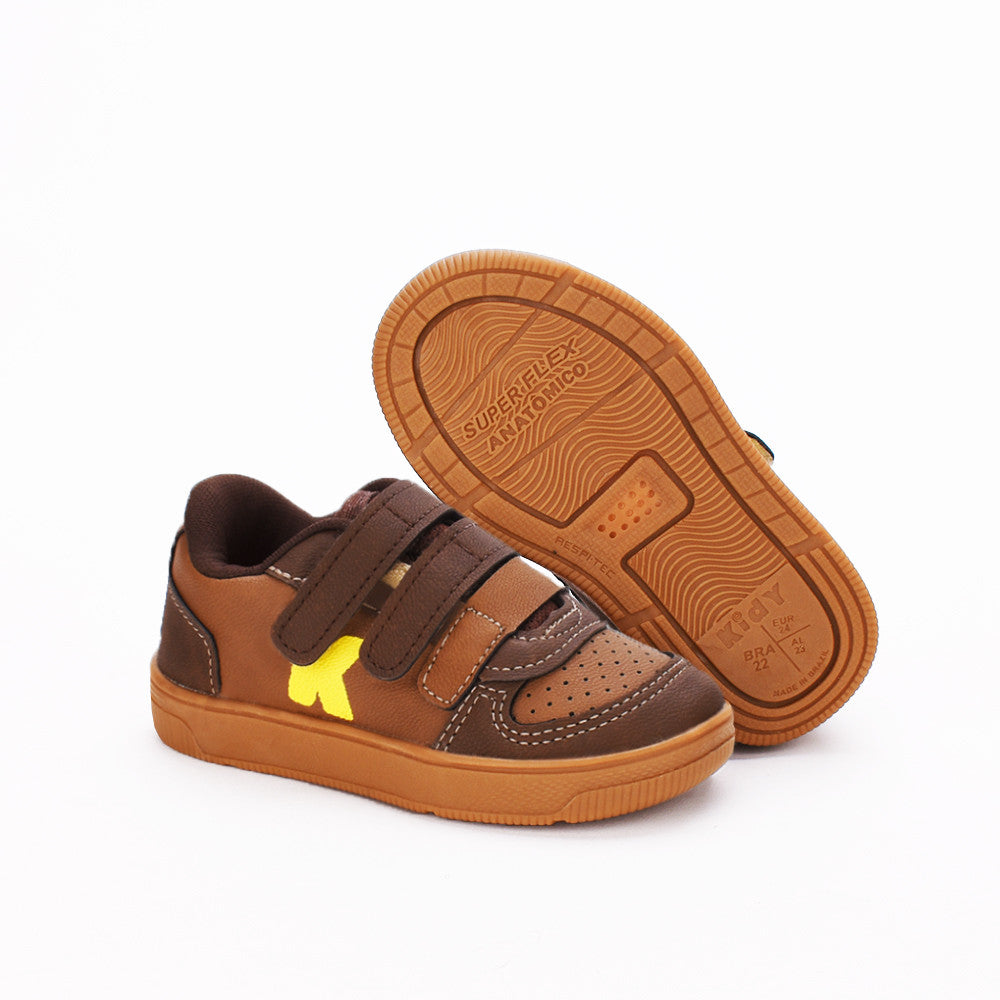 Sapatênis Menino Infantil Kidy Milão Respitec Caramelo