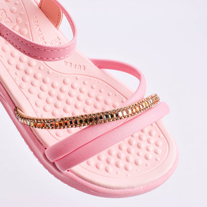 Sandália Infantil Menina Kidy Fly Rosa Confortável e Antiderrapante