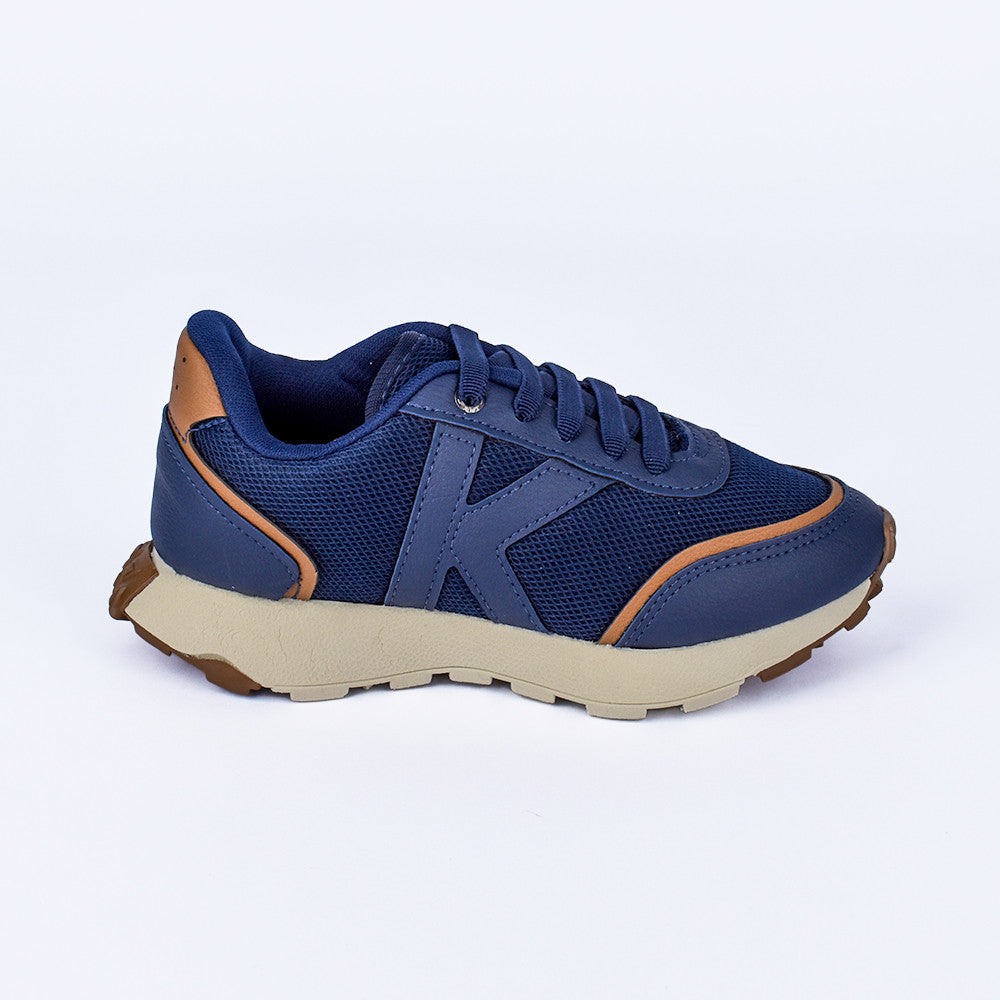 TENIS CASUAL MENINO K360 JOGGER MARINHO/CARAMELO