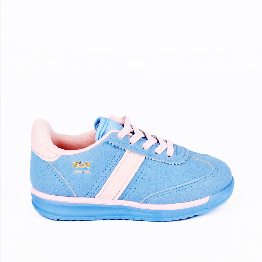 Tênis Infantil Menina Kidy RK 70 Azul/Rosa Confortável e Antiderrapante
