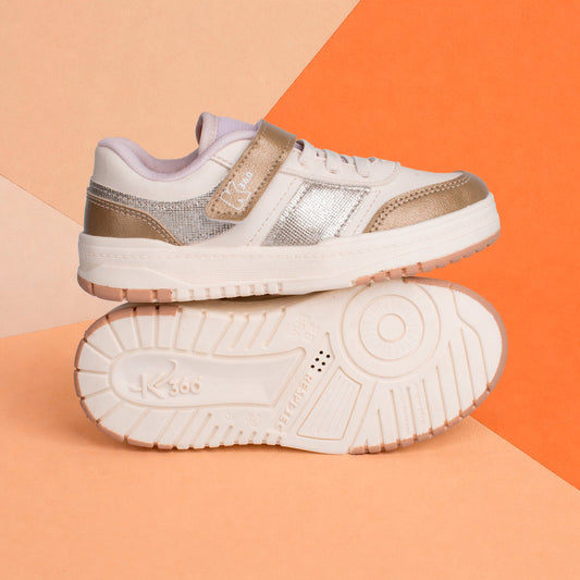 TENIS K360 ESTILO RESPITEC OFF WHITE/OURO