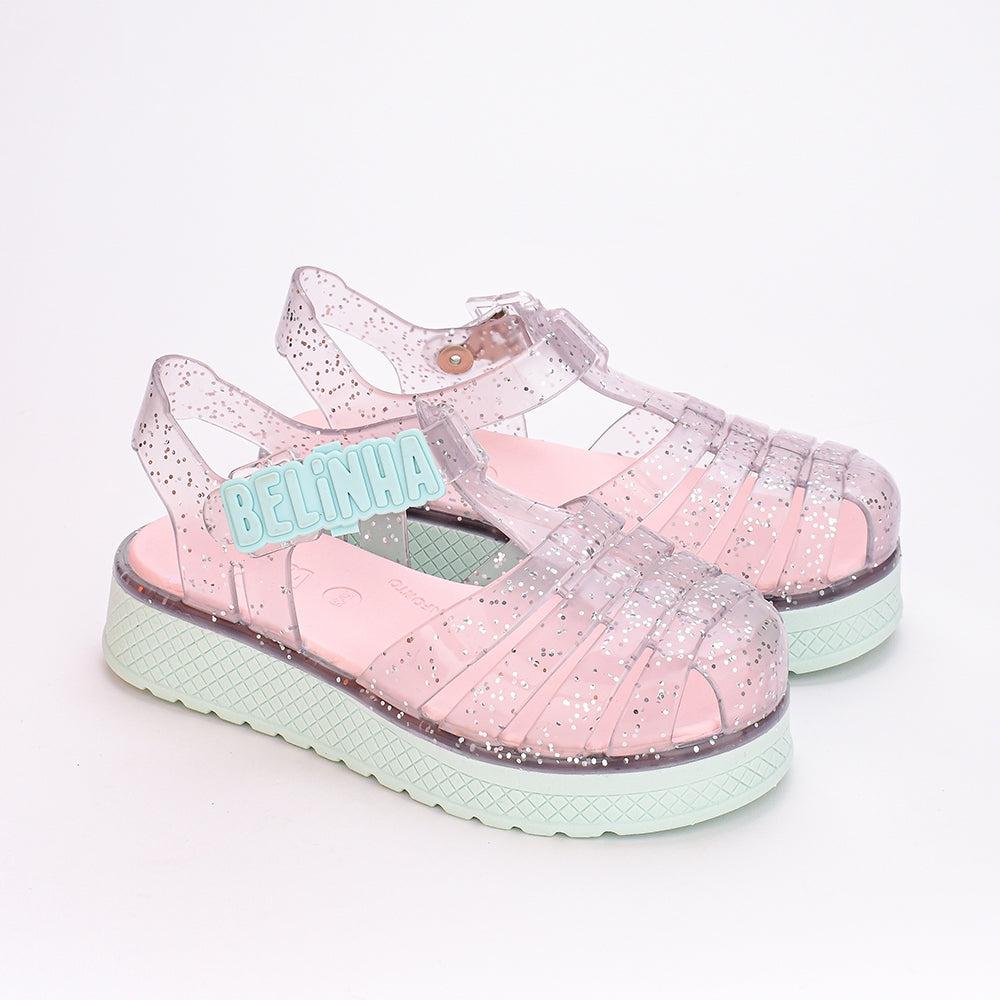 Sandália Infantil Kidy Belinha Gloss Verde com Glitter Conforto e Estilo