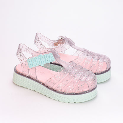 Sandália Infantil Kidy Belinha Gloss Verde com Glitter Conforto e Estilo