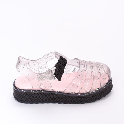 Sandália Infantil Menina Belinha Kidy Gloss Preto com Glitter