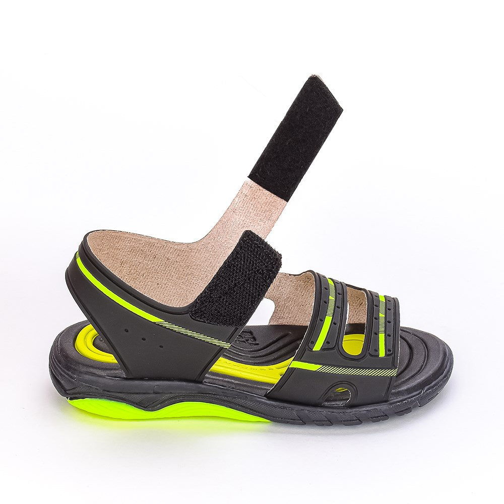 Sandália Menino Infantil Kidy Toys Preto e Amarelo Neon