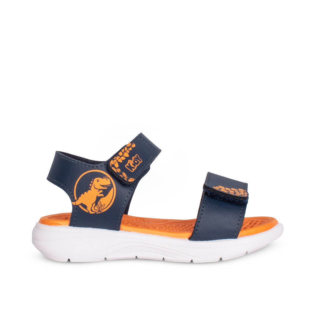 Sandália Menino Infantil Kidy Fly Baby Marinho Laranja