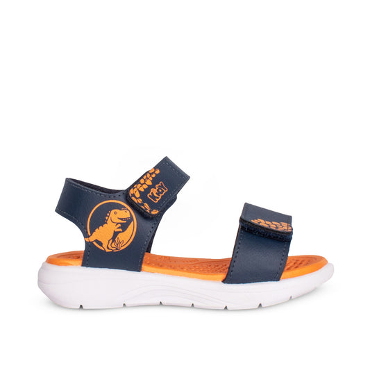 Sandália Menino Infantil Kidy Fly Baby Marinho Laranja