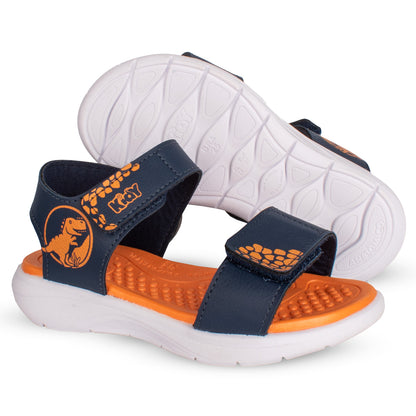 Sandália Menino Infantil Kidy Fly Baby Marinho Laranja