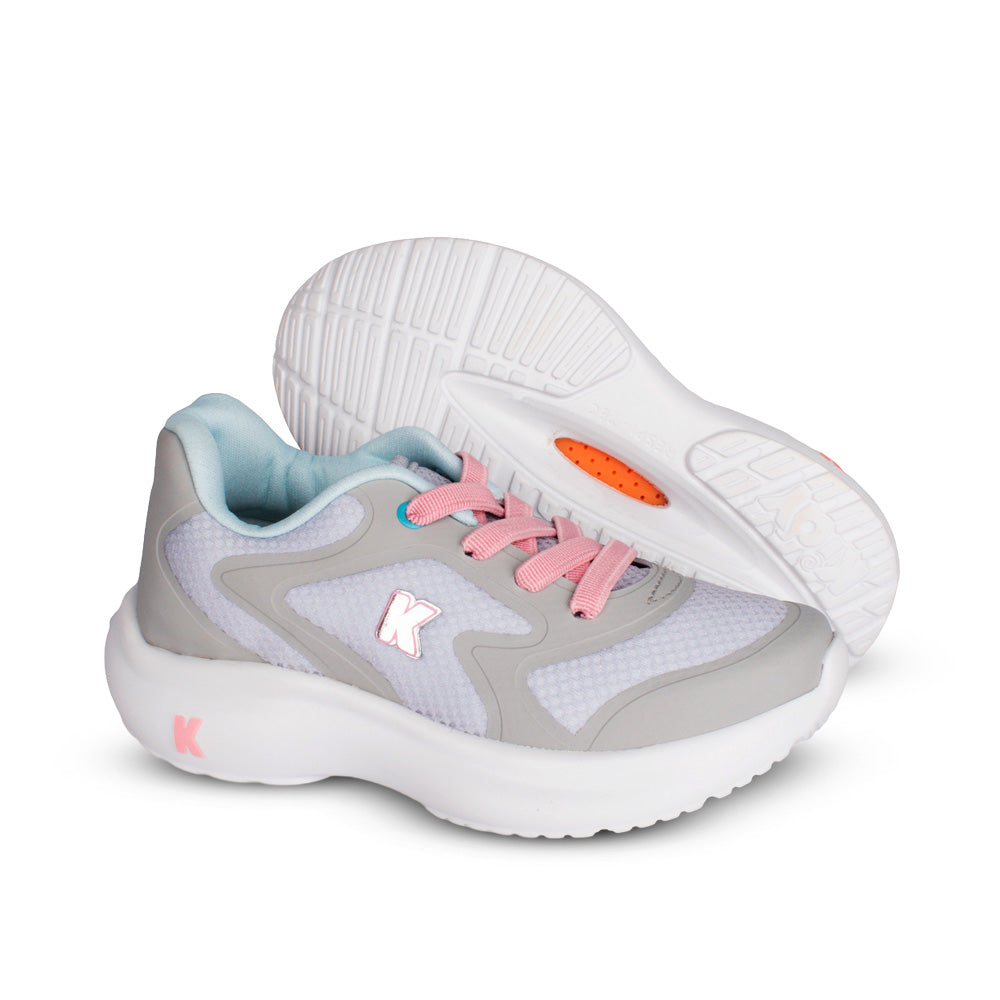 Tênis Infantil Menina Kidy Nuvem Cinza Tecnologia Respi-Tec