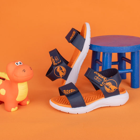 Sandália Menino Infantil Kidy Fly Baby Marinho Laranja