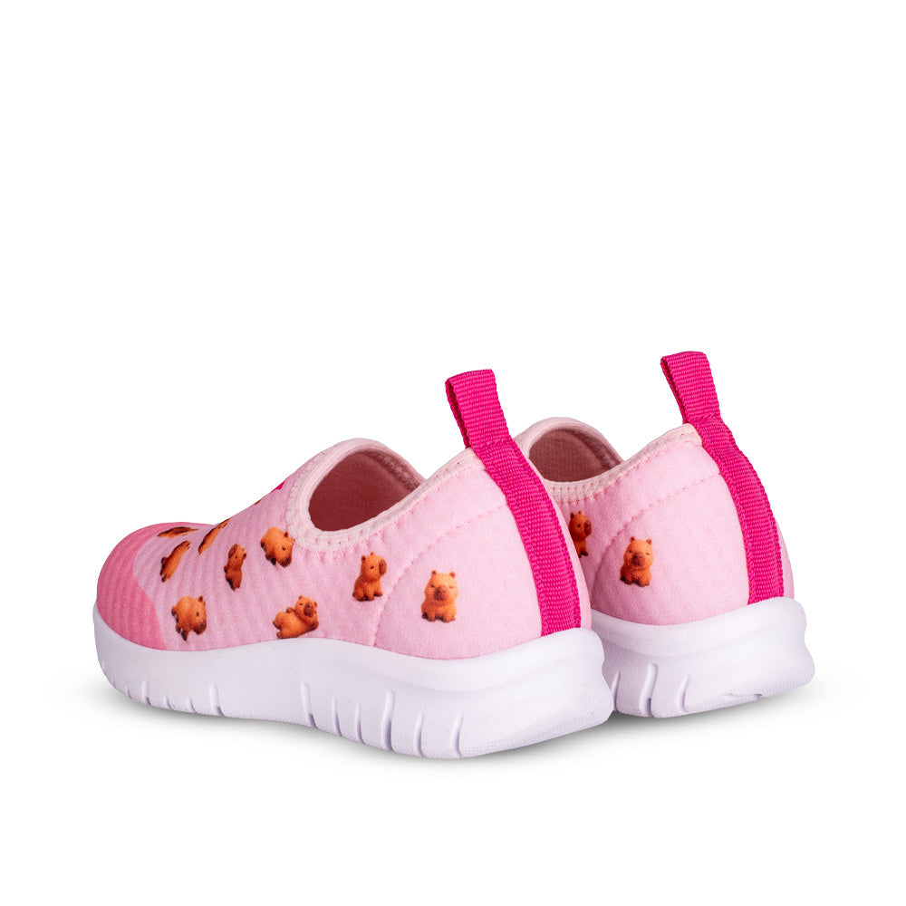 Tênis Menina Kidy Ultra Flex Rosa Capivara Agarradinha