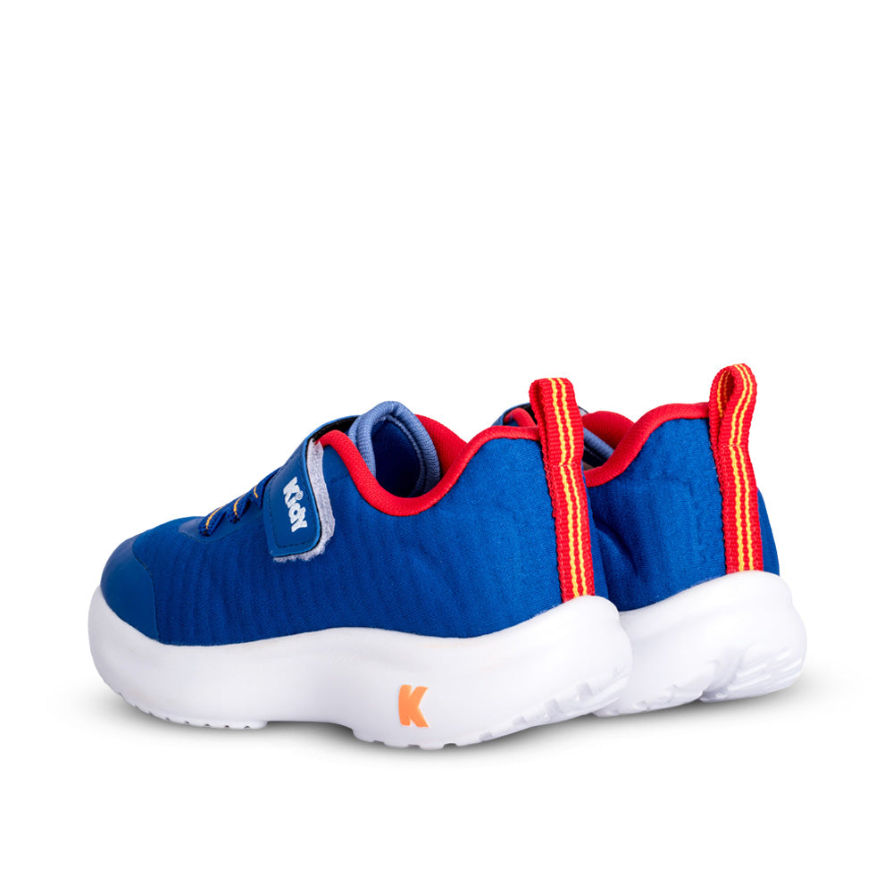 Tênis Infantil Menino Kidy Nuvem Azul Royal Amarelo e Vermelho