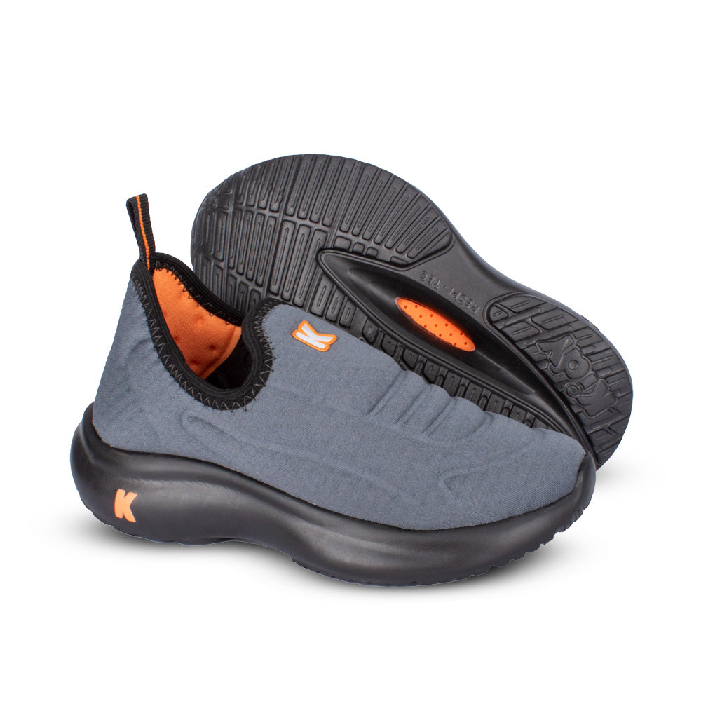 Tênis Menino Kidy Nuvem Grafite Preto e Laranja