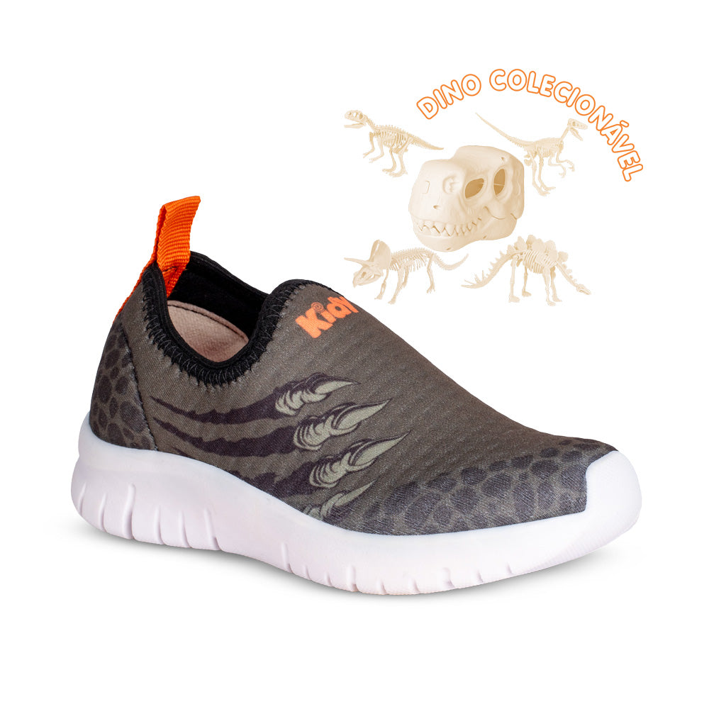 Tênis Infantil Kidy Ultra Flex Verde Militar com Laranja