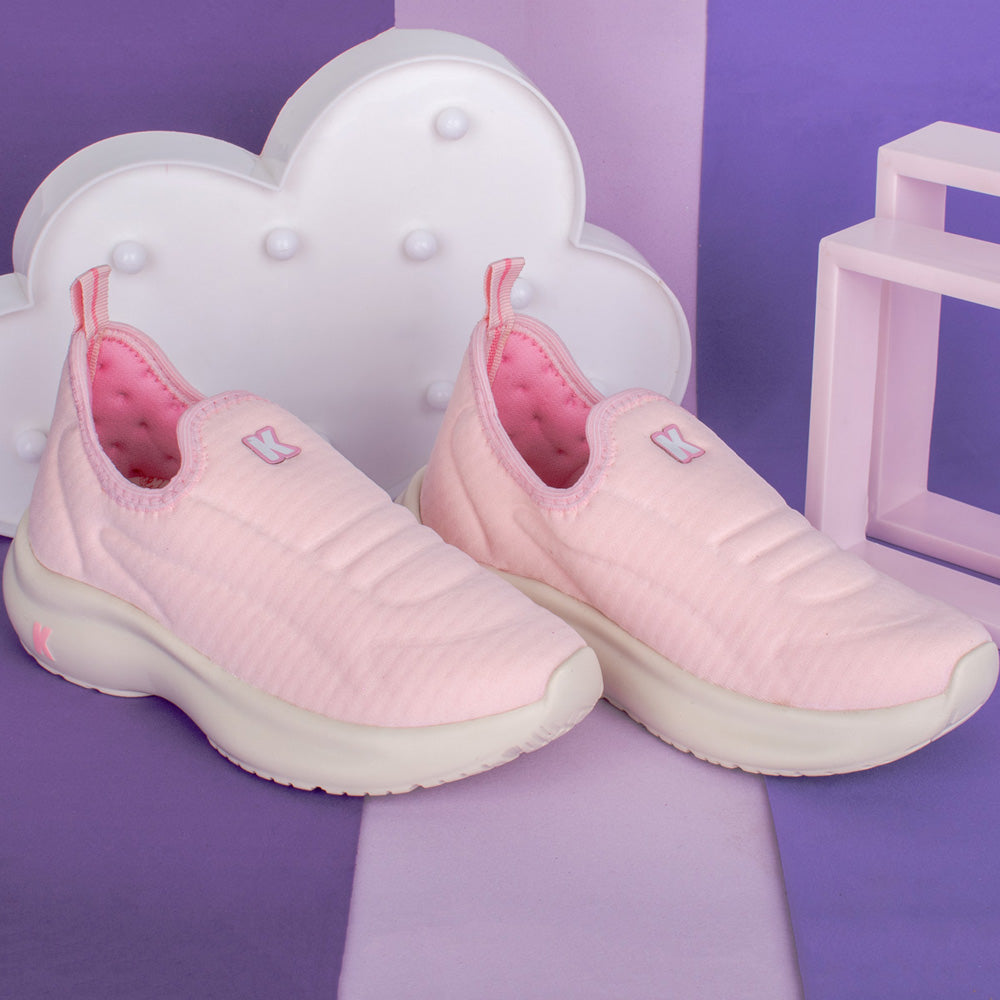Tênis Menina Kidy Nuvem Nude e Rosa