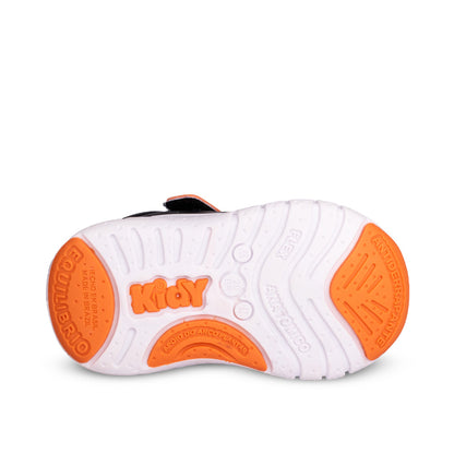 Tênis Menino Kidy Equilíbrio Preto e Laranja