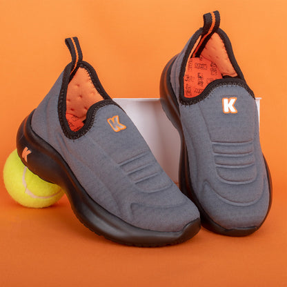 Tênis Menino Kidy Nuvem Grafite Preto e Laranja