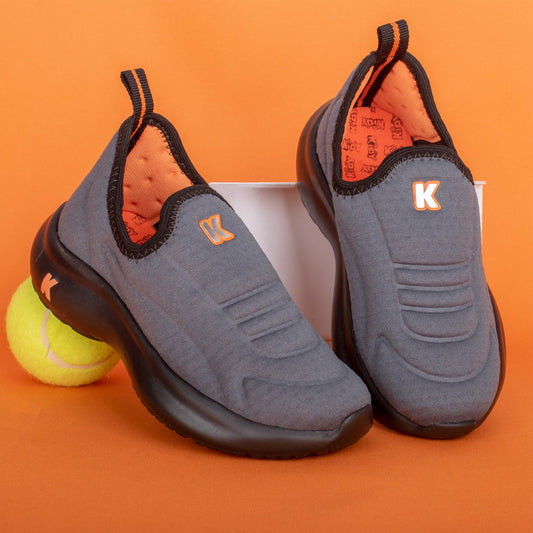 Tênis Menino Kidy Nuvem Grafite Preto e Laranja