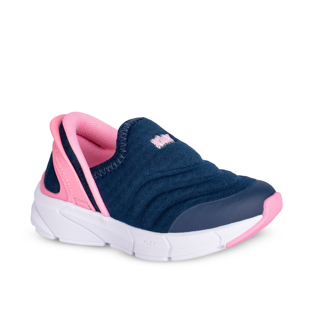 Tênis Menina Infantil Kidy Energy Baby Respitec Marinho e Rosa