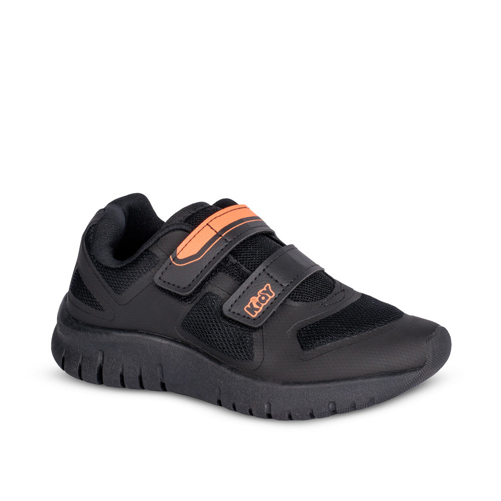 Tênis Infantil Menino Kidy Ultra Flex Preto e Laranja Neon