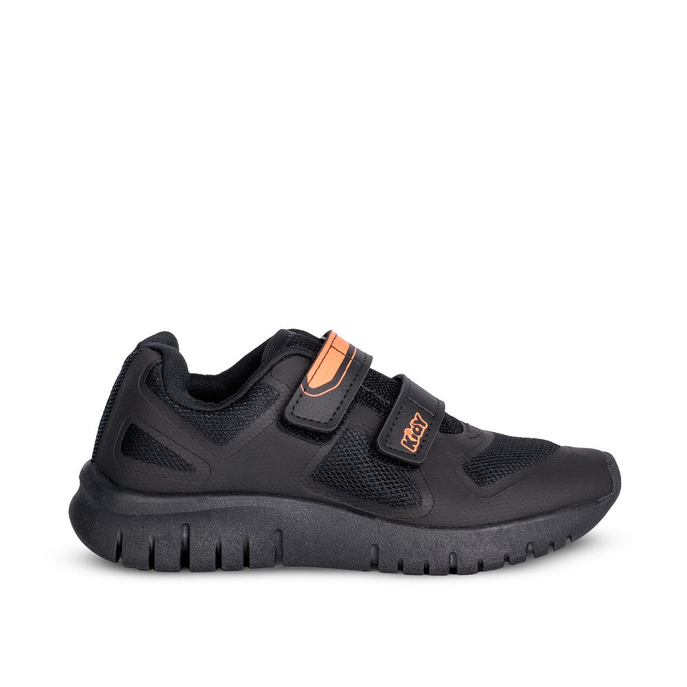 Tênis Infantil Menino Kidy Ultra Flex Preto e Laranja Neon