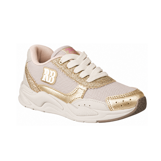 Tênis Infantil Menina Kidy K360 Retrô Rebecca Bonbon Dourado