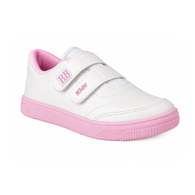 Tênis Infantil Menina Kidy Usefull College Rebecca Bonbon Branco/Rosa