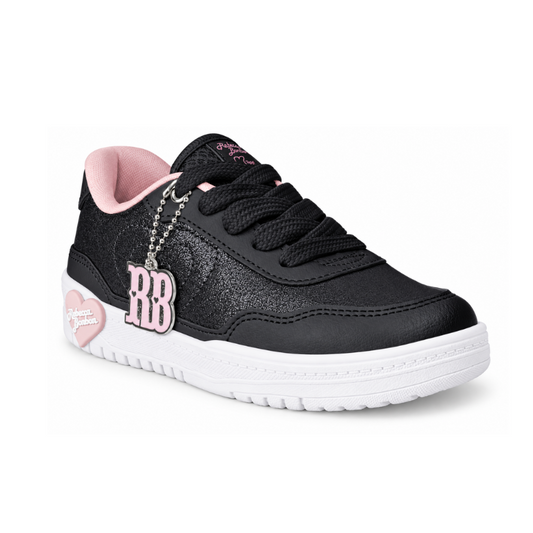 Tênis Infantil Menina Kidy K360 Estilo Respitec Preto Rebecca Bonbon