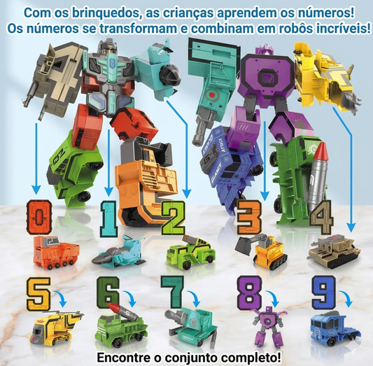 Robô Transformável com Veículos Brinquedo Infantil Educativo