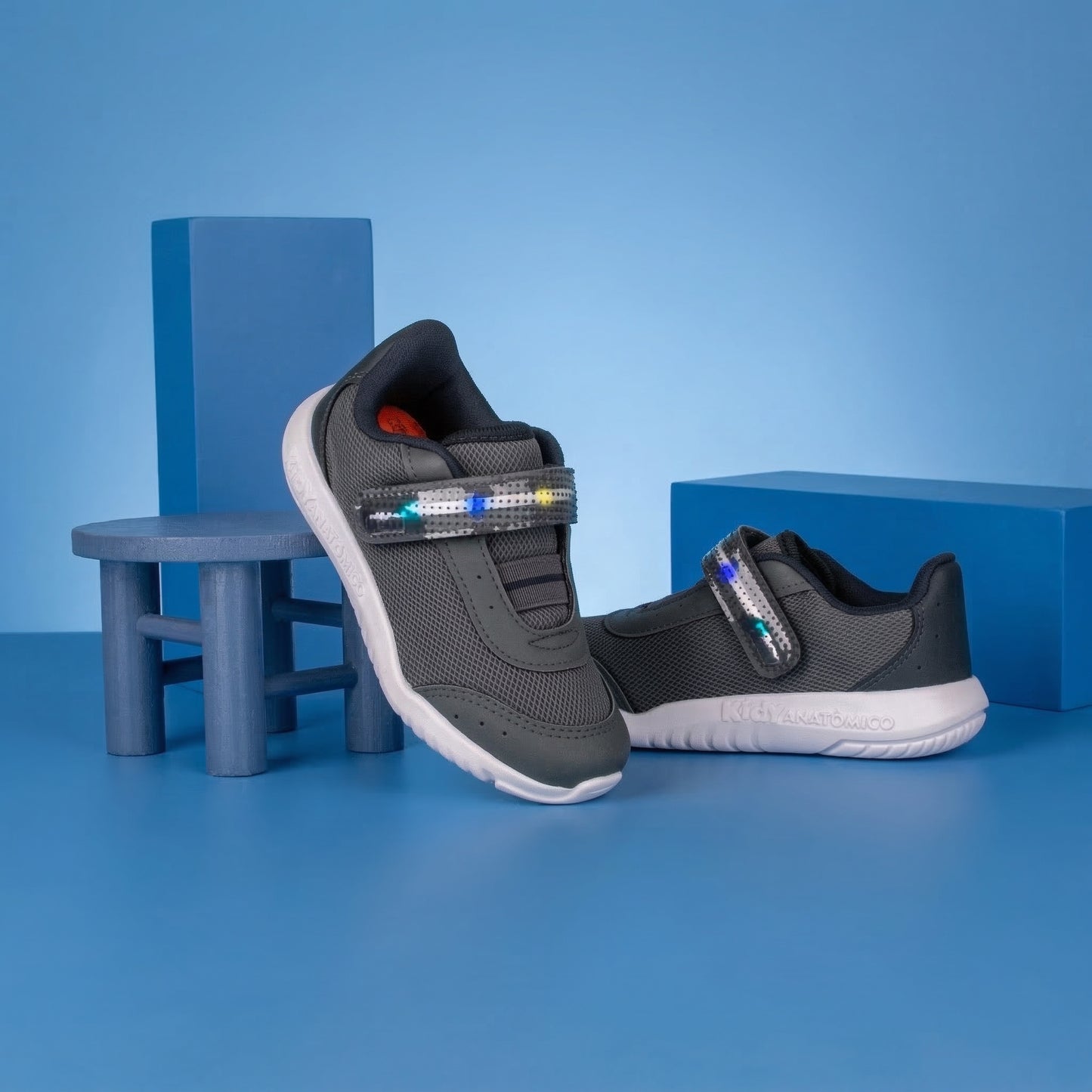 Tênis Infantil Menino Kidy Flex Light Grafite/Marinho Escolar