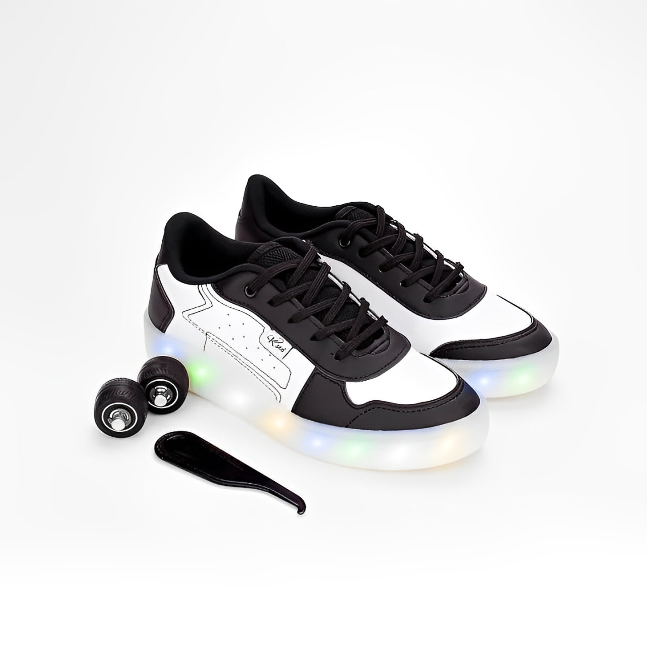 Kit Tênis Infantil com Rodinha Rosa e Preto 2 Pares Kidy