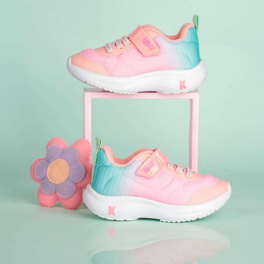 Tênis Infantil Menina Kidy Nuvem Nude e Acqua Conforto e Leveza