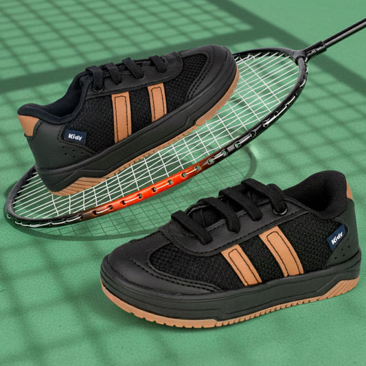 Tênis Menino Infantil Kidy Happy Preto e Caramelo