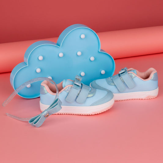 TÊNIS INFANTIL MENINA CASUAL KIDY HAPPY ANIS/NUDE