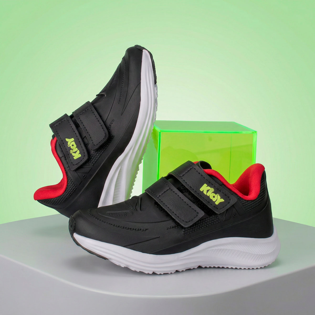 Tênis Kidy Super Conforto Respitec Preto e Vermelho Infantil