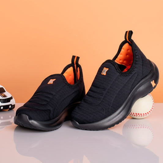 Tênis Menino Kidy Nuvem Preto e Laranja