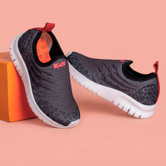 Tênis Infantil Menino Kidy Ultra Flex Preto e Vermelho Confortável e Flexível