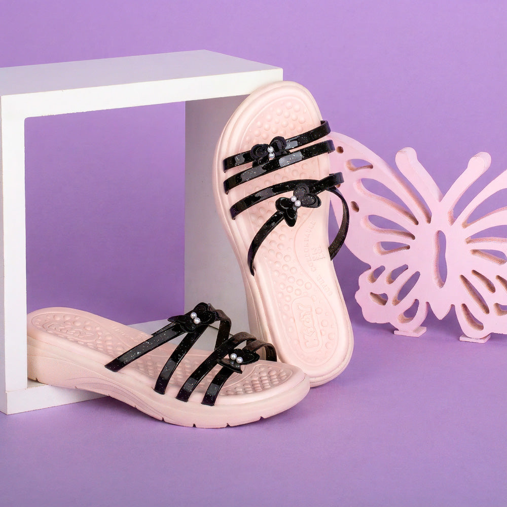 Kit Chinelo Menina Infantil Fly Preto + Livro Bob Goods